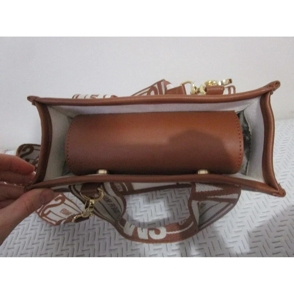 NWT Steve Madden Viral Tik Tok Bag Purse Bwebber Canvas Creme Brown - Picture 4 of 15